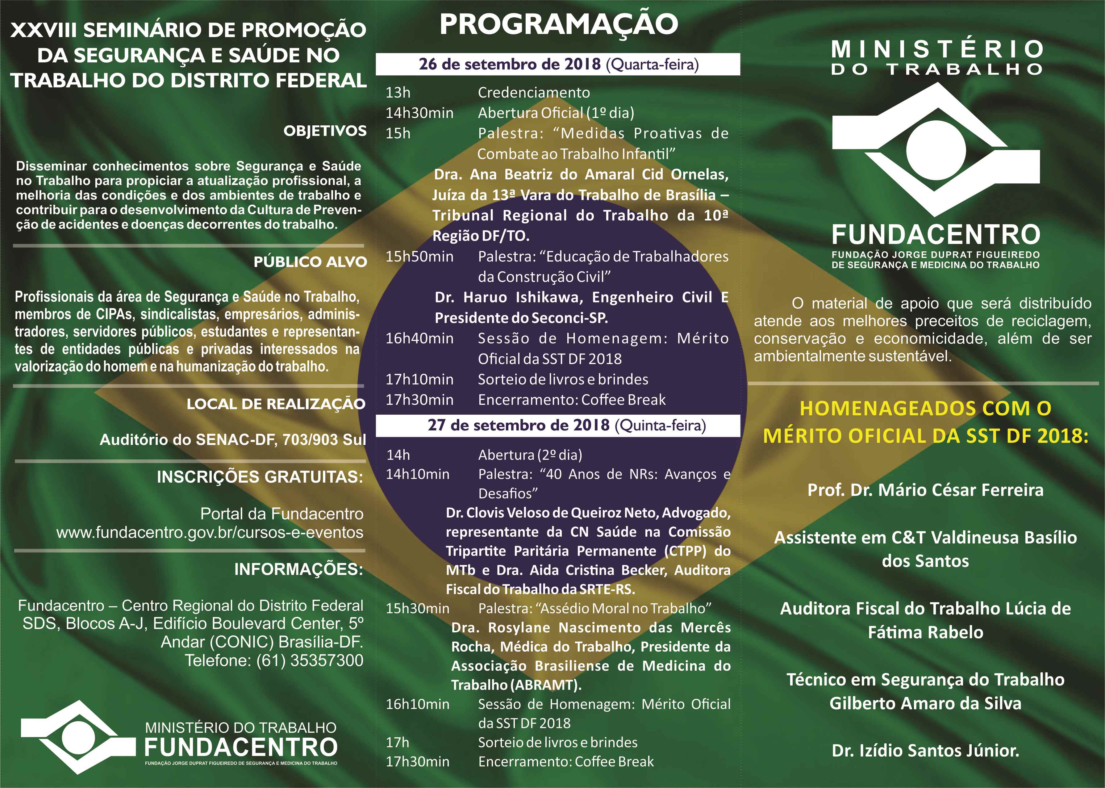 XXVIII Seminário de Promoção da Segurança e Saúde no Trabalho do DF