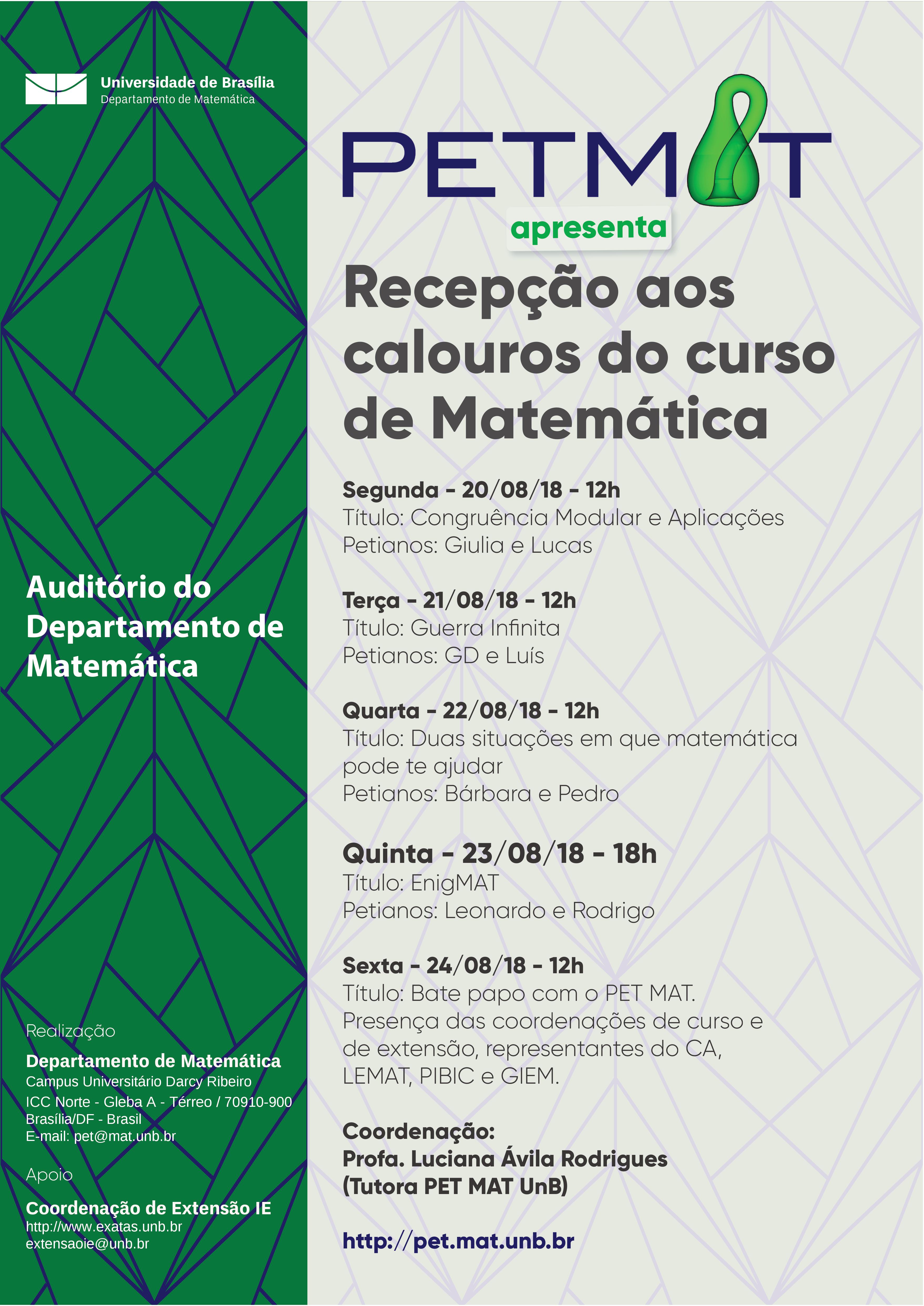 Recepção aos calouros de Matemática